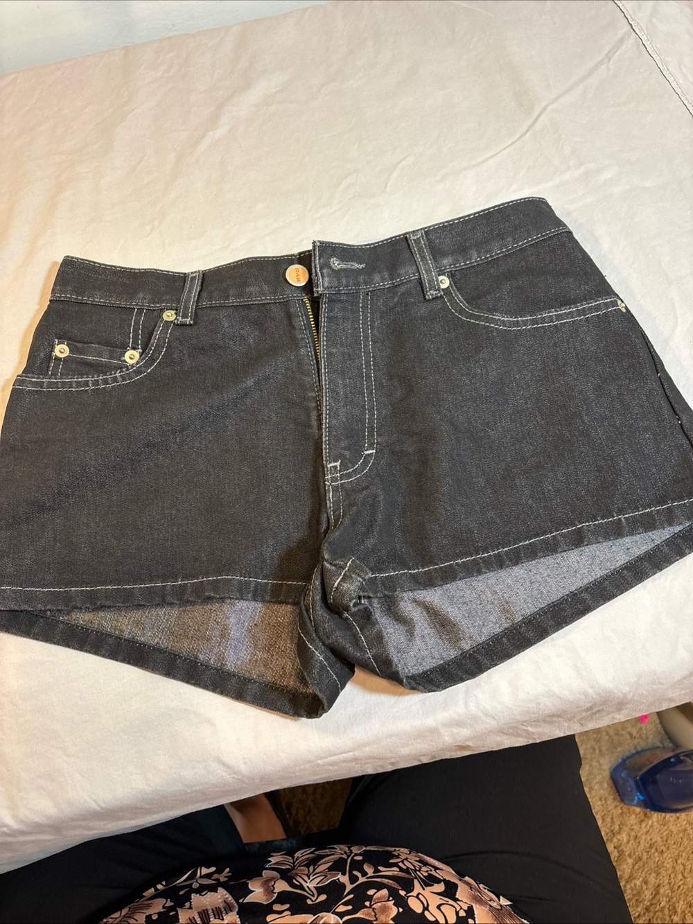 Rave 4 Real Black Denim Shorts. 653